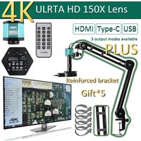 Full HD 4K Electron Microscope For Soldering IMX415 48MP HDMI USB Digital Camera 150X Lens Reinforced Bracket Reduces Vibration