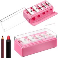 Multifunctional 5 Holes Sharpener With Cover Compact Cosmetic Pencil Sharpener For Eyeliner Lipliner Daily Makeup Use