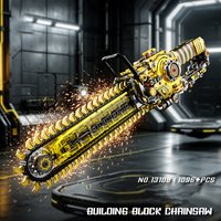 13108 Building Blocks Mechanical Chainsaw MOC Toy Set, Creative Toy Ornament, Educational Model Assembly Toy, Birthday Gift