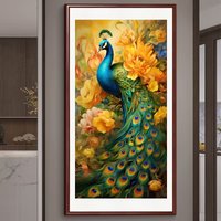 11CT Yellow Peacocks Embroidery DIY Chinese Style Printed Kits Cross Stitch Thread Needlework Sets Home Decor Crafts New Arrival