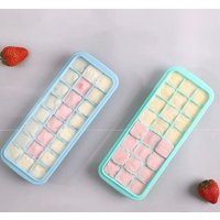 Silicone Ice Cubes Tray with Lid 24 Cubes Jelly Maker frozen Molds Easy-Release for Whisky Cocktail Cola Baby Food and Drinks