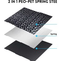 For Anycubic kobra 3 Build Plate Textured PEI and Smooth PEI 256x268mm Spring Steel Sheet Anycubic kobra 3 build plate 3DPrinter