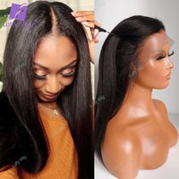 Light Yaki Straight 5x5 PU Silk Base Wig Brazilian Remy Glueless 13x6 Fake Scalp Lace Front Human Hair Wigs 200 Density Luffy
