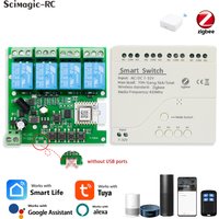 Zigbee – commutateur intelligent, Module de relais Wifi, domotique, 12V 24V 110V 220V, télécommande avec application Compatible avec Alexa Google Home