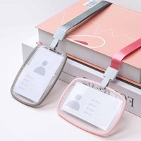 1pc Horizontal /Vertical Dual Use Name Card Holders Clear Card Sleeve Bus Id Holders Protective Shell Badge Case Office Supplies