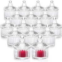 Votive Candle Holders Set, Glass Candle Jars with Lids, Tealight Candle Holder for Wedding, Table Centerpiece, Home Decor
