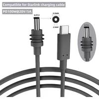 For Starlink Mini Cable 2M(6.6ft) Starlink Mini DC Power Type-C Input Replacement cable Waterproof Outerdoor Barrel Jack Chargin