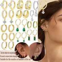 2Pcs Simple Stainless Steel Small Hoop Earrings for Women Men Brass Cartilage Ear Piercing Jewelry Pendientes Hombre Mujer Ear