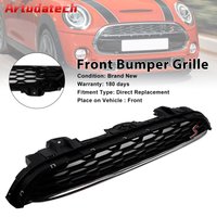 Artudatech Black Front Mesh Grille Grill 51137335528 Fit for Mini Cooper F55 F56 F57 2014-2021 Car Accessories