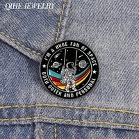 Introvert Sci-Fi Astronaut Brooch Enamel Pins I'm A Huge Fan Of Space Both Outer And Personal Brooches Lapel Badge Jewelry Gift
