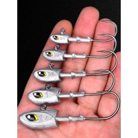 Sunlure High Carbon Steel 3D Fish Eyes Barbed Hooks 2/3/5PCS Lead Head Jig Hooks for Soft Lures Bass Saltwater Fishing Tackle