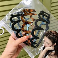 Wavy Toothed Headbands Women Girls Anti-Slip Amber Plastic Hair Hoop Comfortable Simple Daily Hairpins Fashion Hair Accessories