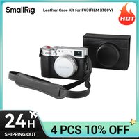 SmallRig X100VI Leather Half Case Kit for FUJIFILM X100VI Flip Case Cover Quick Assembly Tripod Mountable Remove Shoulder Strap