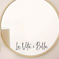 1pcs "La Vita E Bella" Text PVC Removable Mirror Sticker for Bedroom Decoration Home Self-adhesive Decals Living Room Decor