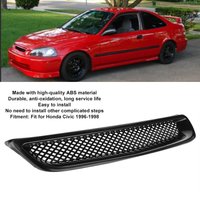 Black Grill Mesh Front Hood Grille Grill Air Flow Intake Mesh Fit for Honda Civic 96‑98 JDM Type‑R Front Hood Grille