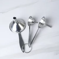 3Pcs Stainless steel funnel three-piece set mini funnel oil, vinegar wine spice filling soy sauce leakage household oil spill