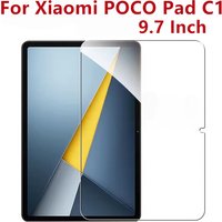 1PCS 9H Tempered Glass Screen Protector For Xiaomi POCO Pad C1 9.7 Inch Explosion Proof Bubble Free Clear Tablet Protective Film