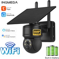 INQMEGA 8MP TUYA Kamera solarna z detekcją ruchu PIR, można zamontować oddzielnie, monitoring wideo CCTV obsługuje Alexa