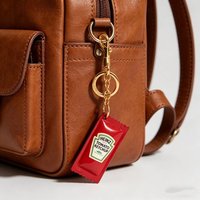 Creative Simulation Sauce Bottle Keychain Pu Leather Food Pendant Polished Metal Clasp Lightweight Bag Charm Fashion Decoration