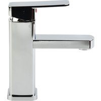 Bathroom Faucets Hot And Cold Mixer Tap Black/Chrome Deck Mounted Vanity Bathroom Kitchen Sink Faucets Square Washbasin Taps
