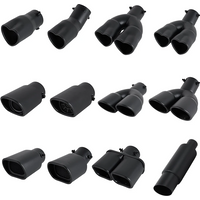 1Pcs Car Parts New Design Heart Shape Style Car Accessories Stainless Steel Black Exhaust Tips Muffler Tail Pipe
