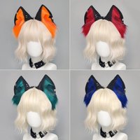 31BF Furry Wolf Ear Hairband NonSlip Bendable Ear Cosplay Subcultural Fursuit Hairhoop