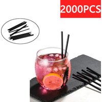 Pailles noires flexibles, 50/100/2000 pièces, Tube de boisson en plastique incurvé et pliable, accessoire de fête pour bar de mariage