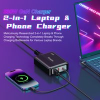 Chargeur GaN 330W pour ordinateur portable, adaptateur de câble XT60 vers DC 400W compatible avec Lenovo, ASUS, Dell, Alienware, HP, Acer, MSI, Razer