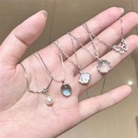5pcs Pendant Necklace Set: Fresh & Sweet Necklace, Collarbone Chain, Natural Luxury Minimalist Jewelry