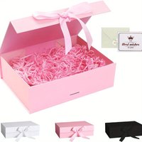 Elegant gift box with ribbon, foldable gift box, gift box with satin ribbon and lid,wedding gift for return, birthday party gift