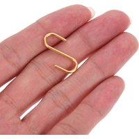 25pcs S-shaped Hooks 1.3x8x22mm Golden Reusable Metal Hooks for Hanging Jewelry Wallets Keys Household Storage Organizer