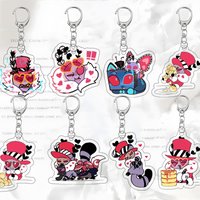 Hazbin Hotel Acrylic Keychain Valentino Velvette Bag Pendant Vox Characters Model Decor Acg Keyring Student Birthday Gift