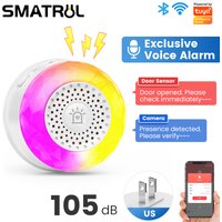 Tuya Wifi Smart Siren for Home Security Sound and Light Alarm Sensor EU US UK Plug Smart Home Life APP For Vibration CO VOC PIR