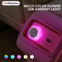 Flower Mini USB Car LED Atmosphere Light Auto LED Interior Lighting DC5V USB LED Laptop Keyboard Light Decoration Night