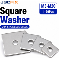 1-50Pcs 304 Stainless Steel Square Plate Washers M3-M20 Flat Pad Gasket Square Shim Plain Washer for Bolts Screws Hardware Parts