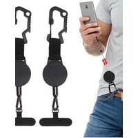 AliExpress NONE Retractable Anti-Theft Phone Holder Smartphone Safety Lanyard Stra with Carabiner Anti-Drop Harness for Hiking Cycling Climbing