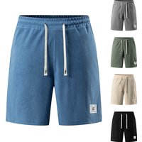 Summer Shorts Fashion Corduroy Shorts Men Casual Stretch Letters Decorative Pant Breathable Fitness Shorts Male Pants XS-XXXL