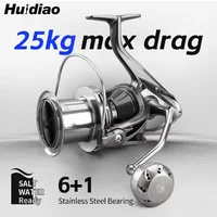 HUIDIAO TIDRAG Long Cast Surf Spinning Reel Worm Shaft System 6+1BB Saltwater Big Game Fishing Reel