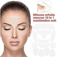 16 in 1 Reusable Silicone Face Patch Set Anti Wrinkle Patches For Face Neck Forehead Eye Cheek Pads Stickers Beauty Tools