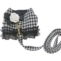 Designer Dog Harness and Leash Set for Small Medium Dogs Cats Walking, Puppy Lace Vest Harness York Chihuahua Pet Accessories