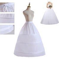 New Fashion White Petticoat 3-Hoops Ball Gown Petticoats Long Underskirt Crinoline Crinoline Skirt Flower Dress Accessories