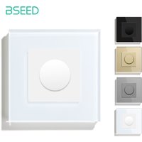 BSEED Dimmer Light Switch Adjustable Rotary Knob Crystal Glass Mechanical LED Dimmable Brightness Memory Wall Mounted Switches