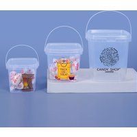280ML/500ML/1L/2L BPA-Free Empty Plastic Bucket with Lid Airtight PP Jars Clear Container with Lid for Bulk Food Storage