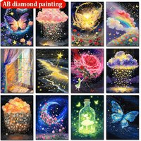 AB Diamond Painting Colorful Starry Sky Landscape Full Diamond Mosaic Embroidery DIY Dream Butterfly Cross Stitch Home Decor