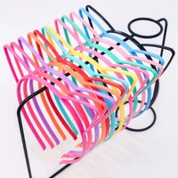 12PCS Kids Cat Ears Hairband Set Cute Solid Color Plastic Headband Tooth Outer Ear Accessory for Children Random Color