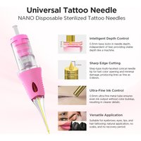 10pcs Nano 2.0 Universal Tattoo Needles 0.3mm intelligent control depth For Tattoo Machine For Eyebrow Lips Tattoo SMP