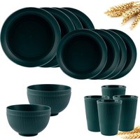 4/16Pcs Wheat Straw Tableware Set Eco Friendly Unbreakable Dinnerware Kitchen Cutlery Kids Dishes Eating Cutlery Camping