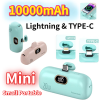 New 10000mAh Mini Power Bank Fast Charging Portable Charger External Spare Battery for IPhone Xiaomi Huawei Capsule Powerbank