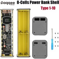 PD 8-Cells 22.5W/45W Super Fast Charging Transparent Power Bank Shell Welding Free Battery Cartridges For Outdoor Light Type-C