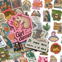 50pcs Retro Middle Ages Stickers Decals For Phone Laptop Scrapbook Skateboard Guitar DIY Aesthetic Waterproof Stickers Gifts